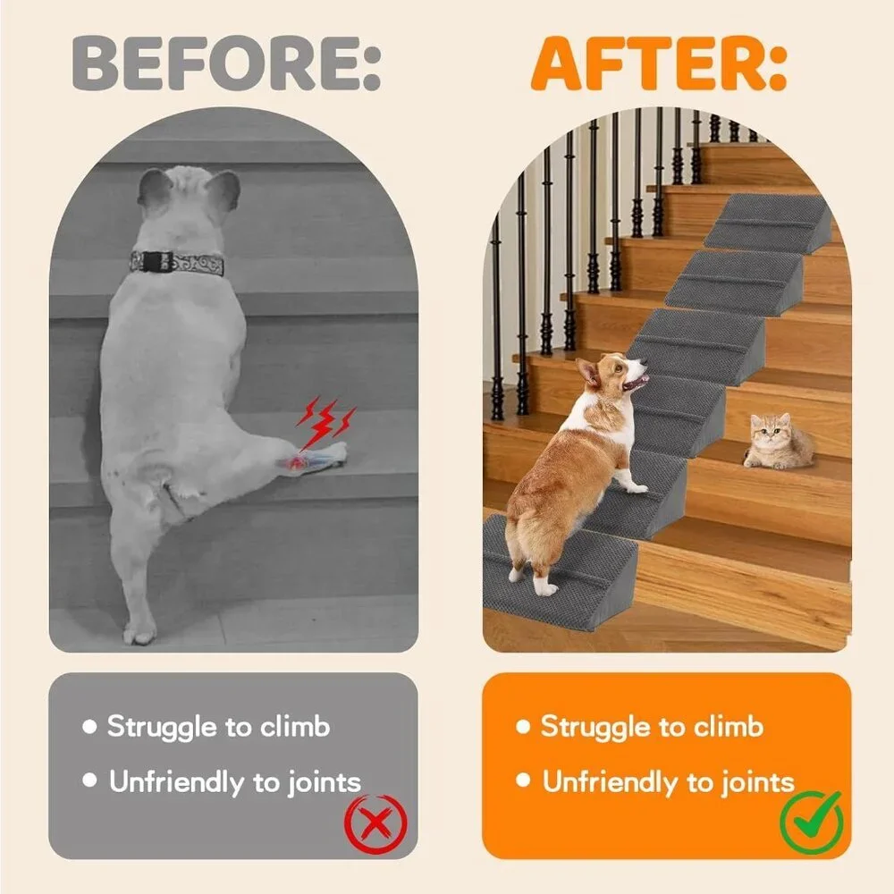 2026 Upgrade Non-Slip Dog Ramps/Stairs for Staircase 6 Pack